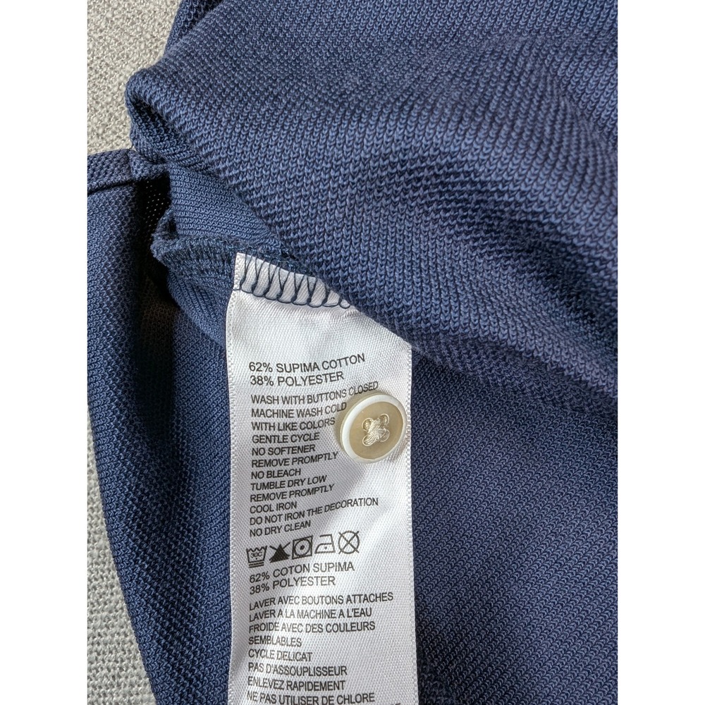 Tommy Bahama Polo Shirt Mens XXL Blue Supima Cotton Blend Tropical Leaf Collar - Picture 6 of 7